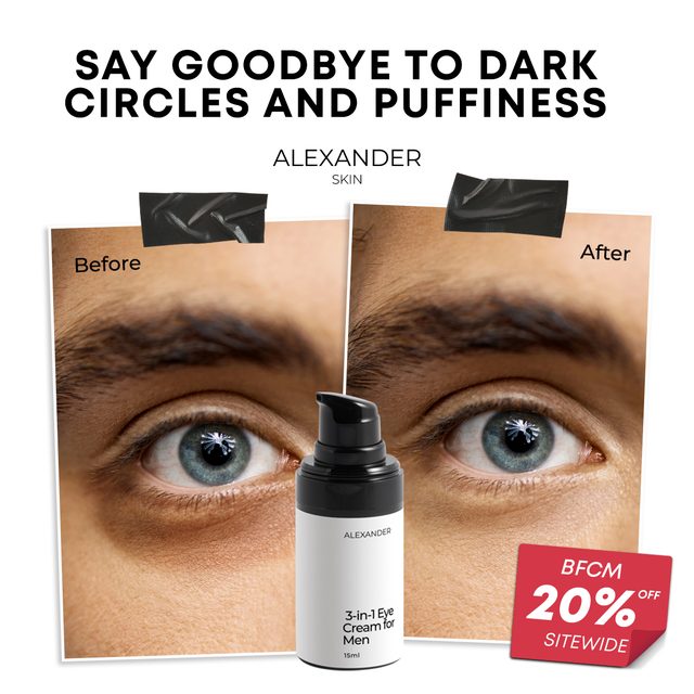 Before & After ad for a men's skincare brand