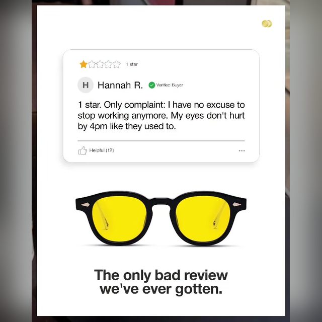 Backhanded Review ad for a sleep eyewear brand