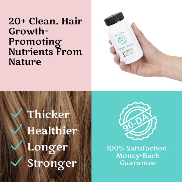 Grid Style ad for a hair supplement brand