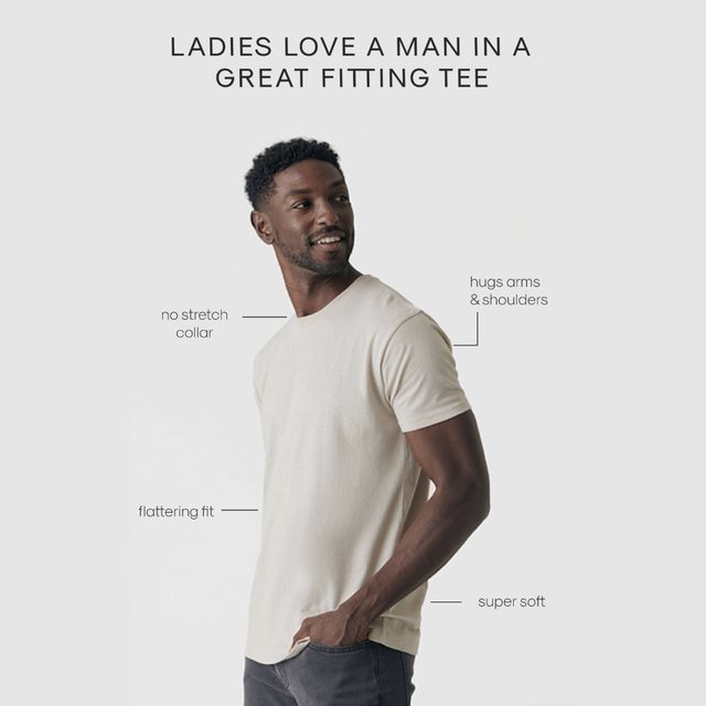 Feature-Benefit ad for a menswear brand
